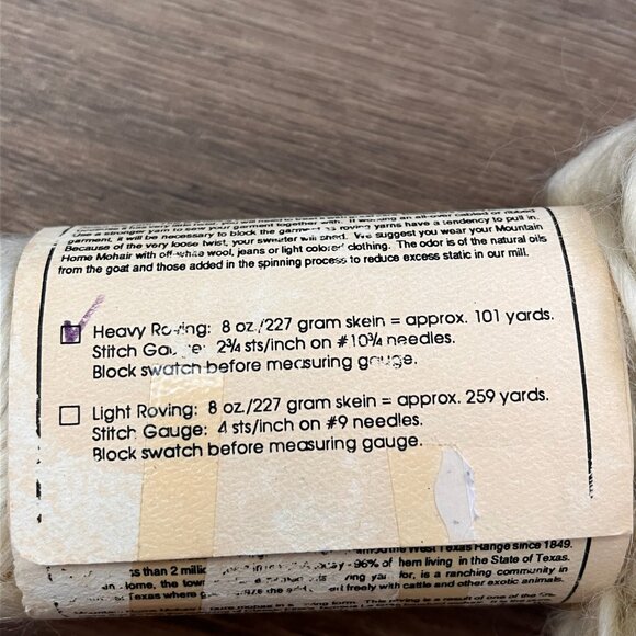 Vintage Mohair Natural Fiber Hand Spun Ivory Heavy Yarn- Mountain Home Mohair - Picture 7 of 11